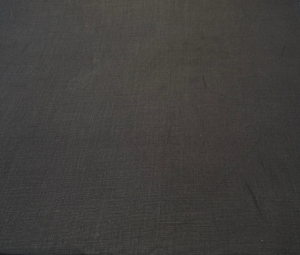 Libeco Belgian Tailored Linen Sanfor Airo Black Linen Fabric - Black, 54-56" Width (1 Yard)