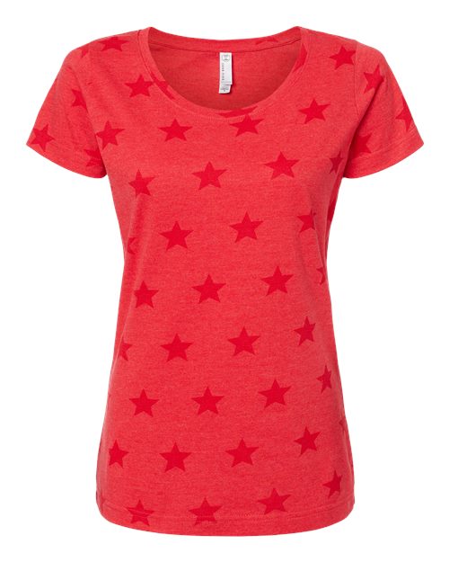 Women's Star Print Scoop Neck Tee