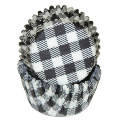 Gingham Black Mini Baking Cups - 500 Count