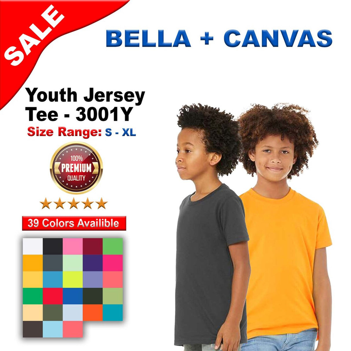 BELLA + CANVAS® Youth Jersey Crewneck Short Sleeve Tee