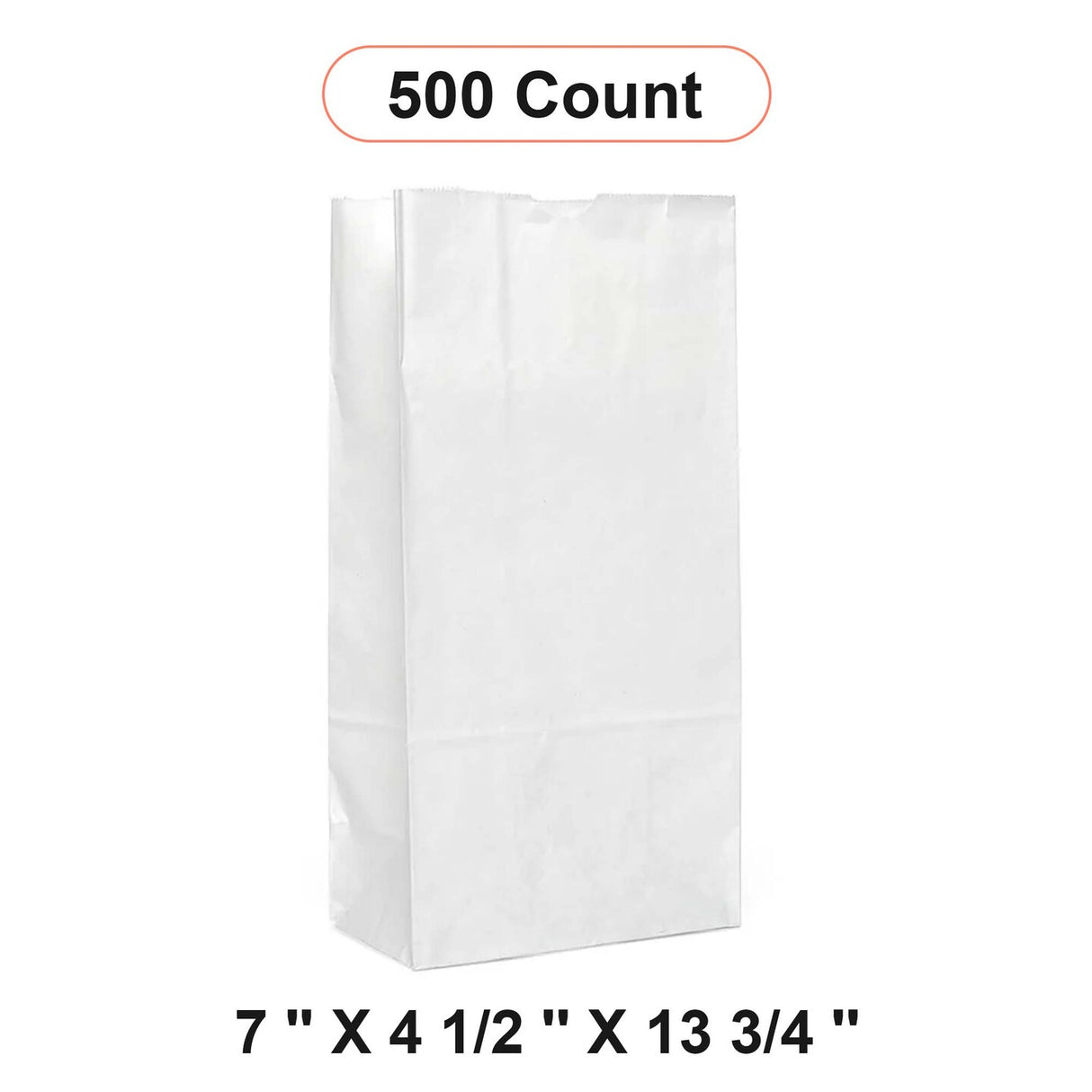 White Packaging Bags 7'' x 4 1/2'' x 13 3/4''