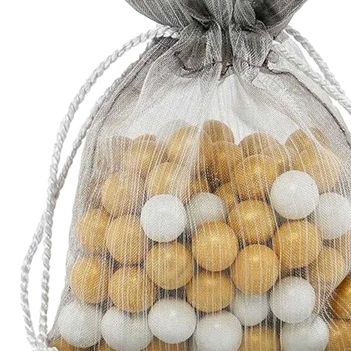 ৫'' x ৬ ১/২'' মাপের ট্যাসেল সহ বিলাসবহুল ব্রাশড অর্গানজা ব্যাগ