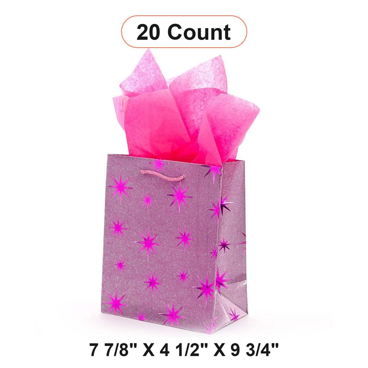 Chic Metallic Star Tote 7.88" x 4.5" x 9.75"