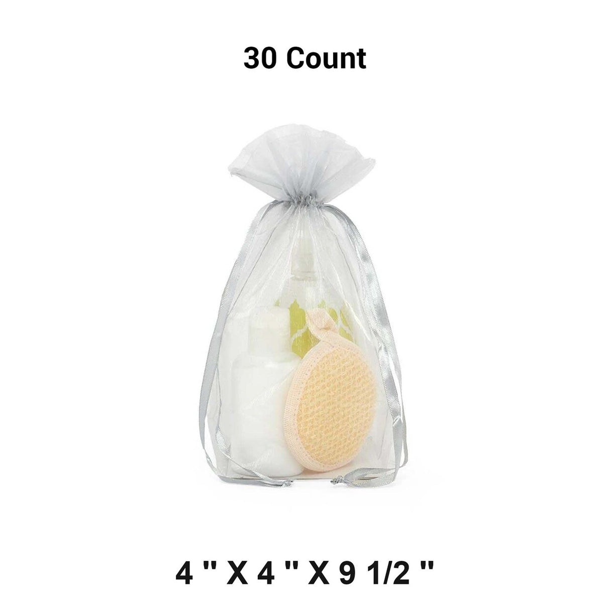 Cardboard Square Bottom Organza Bags 4'' x 4'' x 9 1/2'' for Small Gifts