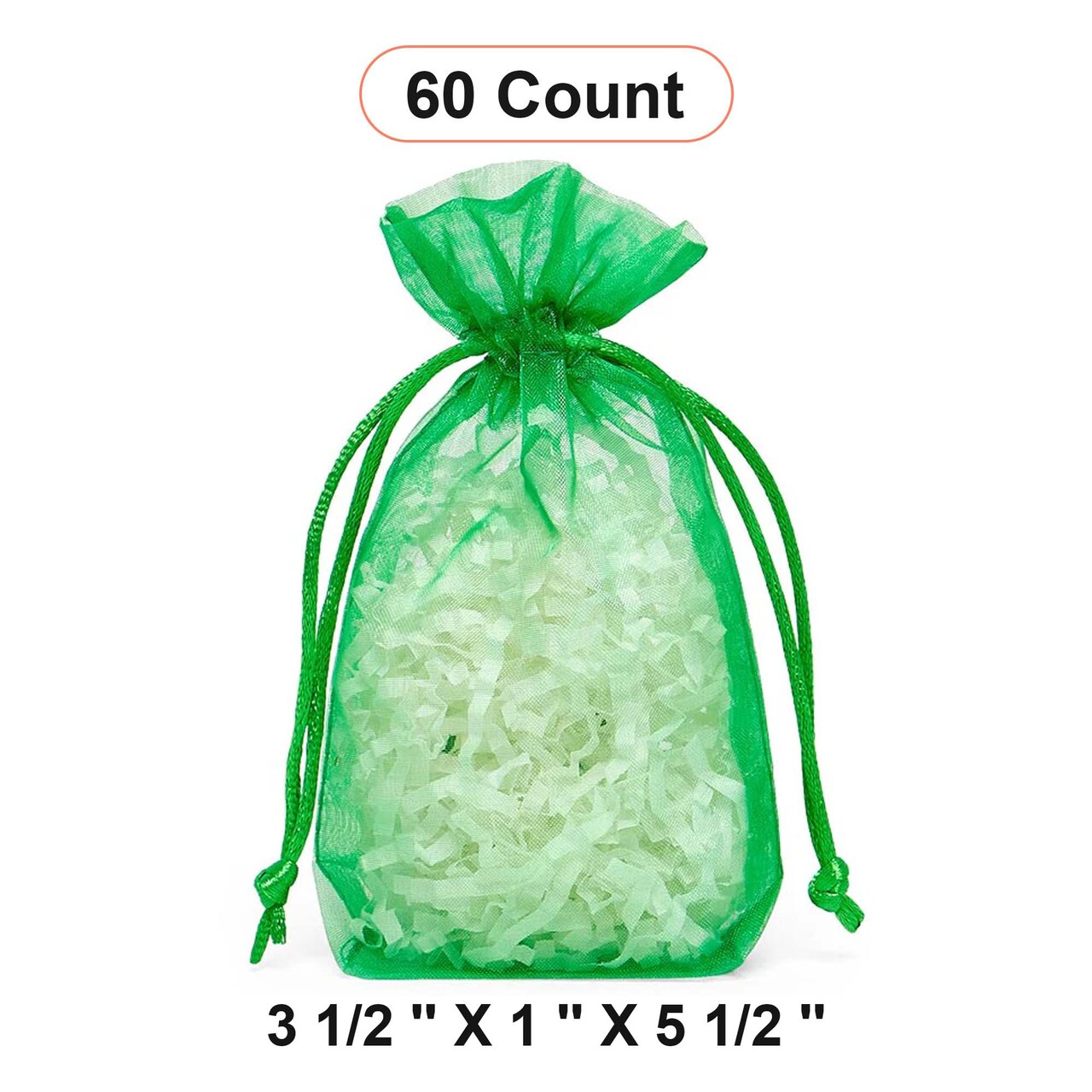 Flat Bottom Organza Bags 3 1/2''x1''x5 1/2'' for Small Gift Bags