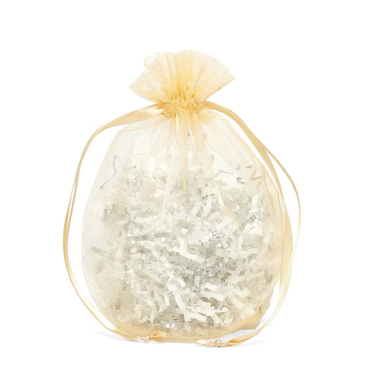 Wide Round Flat Bottom Organza Bags 6 1/2'' x 4'' x 7'' for Party Favors