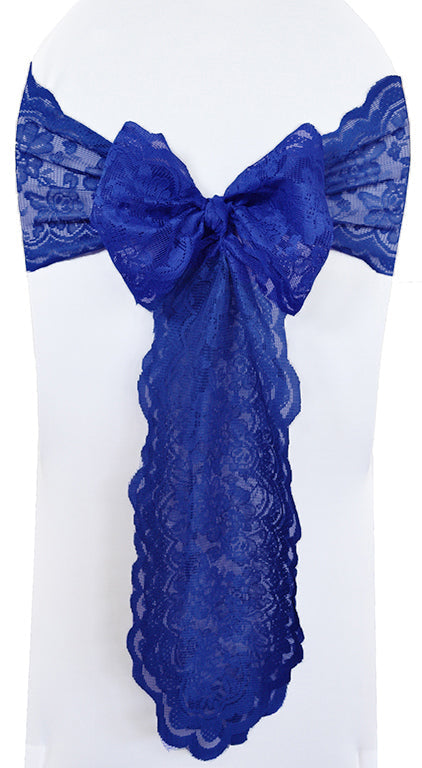 Lace Chair Sash Sample 9x108 Navy Blue