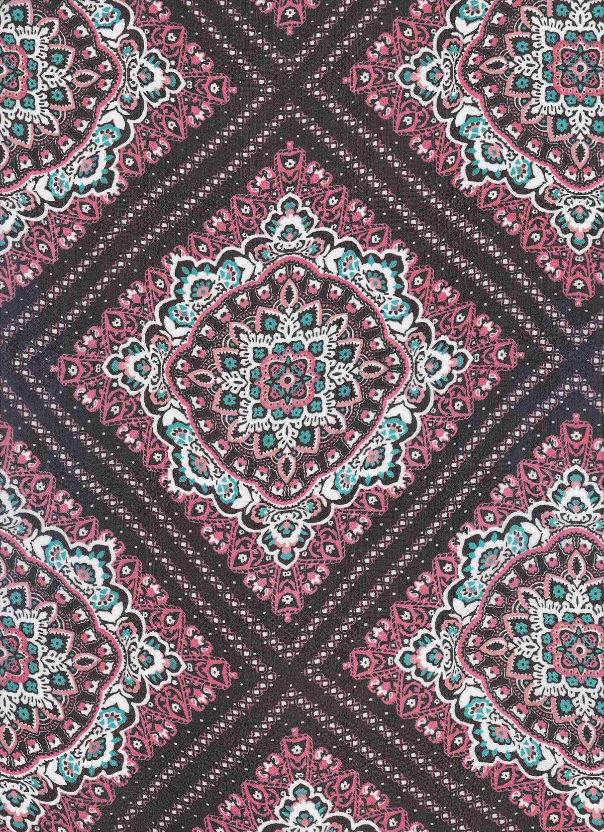 Hi Multi Chiffon Medallion Print Fabric Lightweight Polyester Sheer, 57/58" Wide