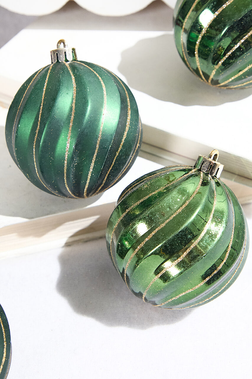3" Green Shatterproof Boxed - Set of 6