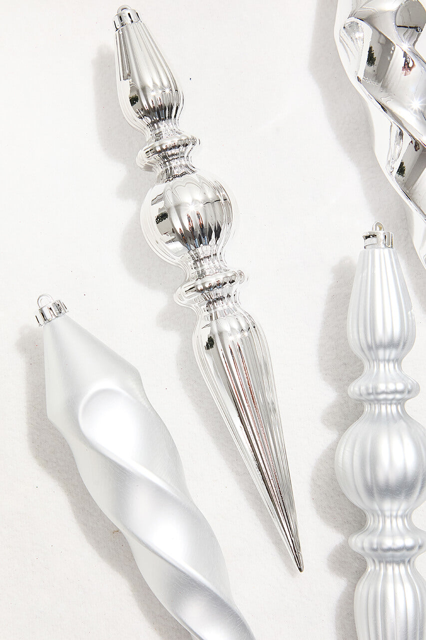 12" Silver Finial Boxed - Set of 4