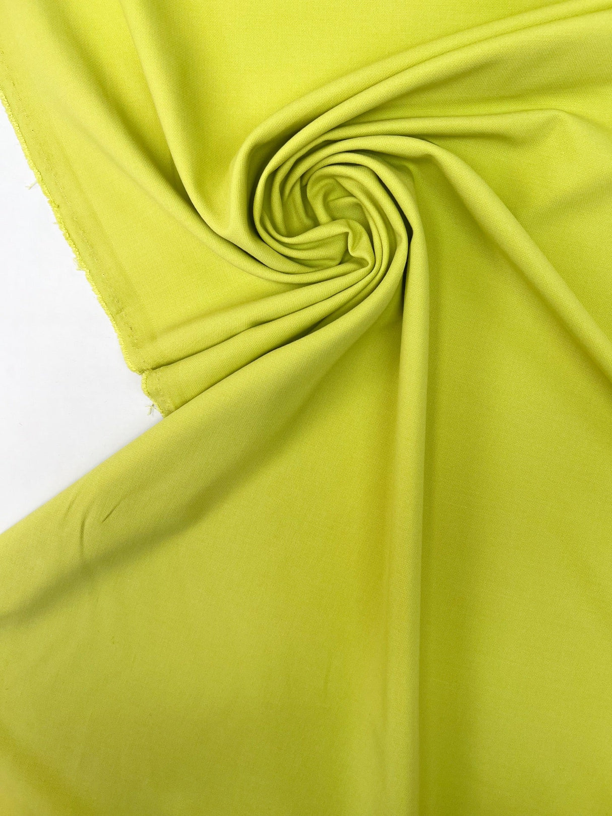 Stretch Double Weave Polyester Viscose Yellow-Green