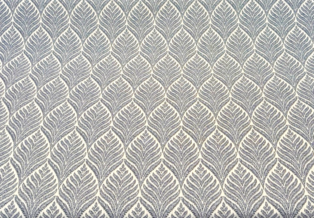 Sunbrella Linnaeus Acrylic Fabric - Indigo Blue Floral Botanical Pattern, 54" Width (1 Yard)