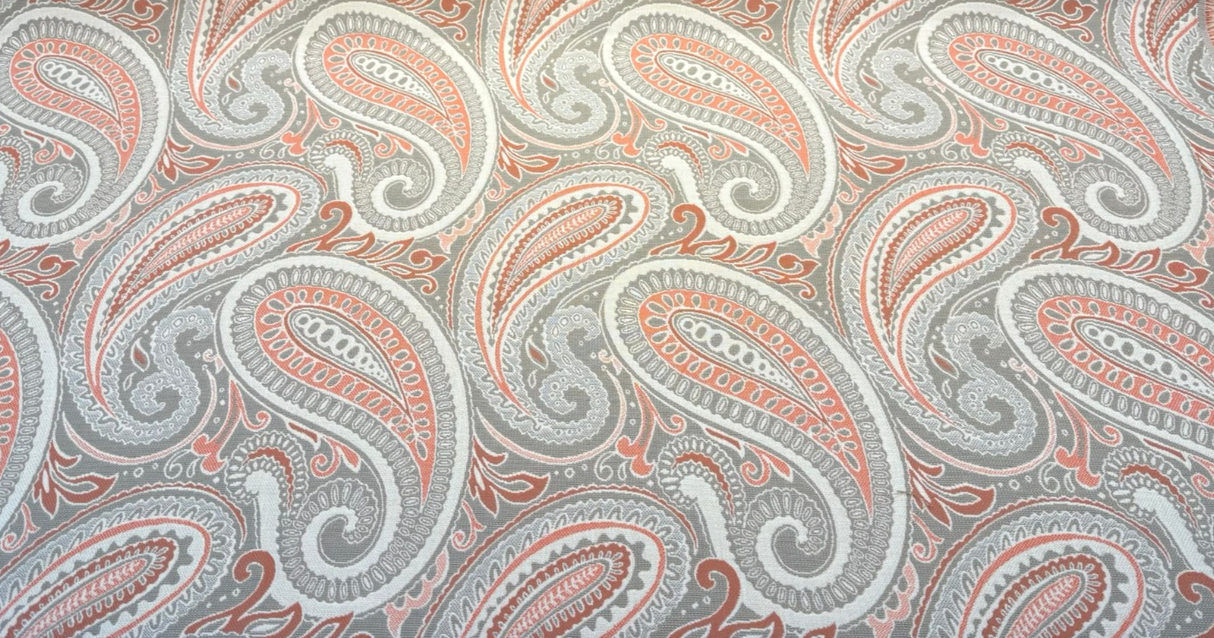 Sunbrella Royce II Coral Solution-Dyed Acrylic Fabric - Coral Paisley, 54" Width (1 Yard)