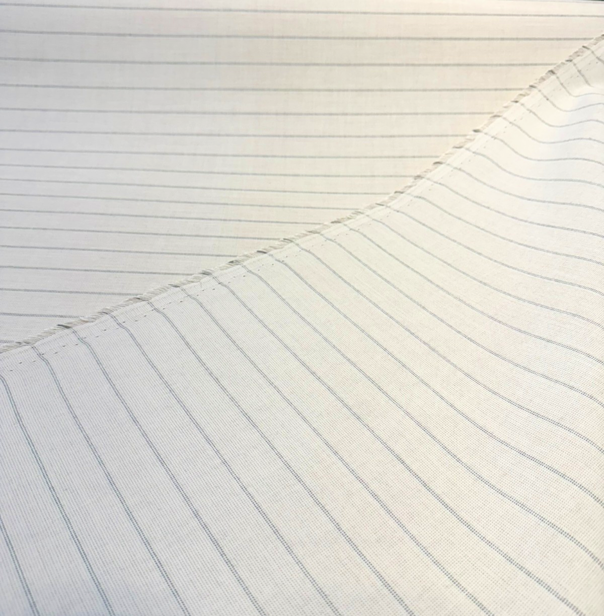 Sunbrella Ticking Pebble Solution-Dyed Acrylic Fabric - Pebble Gray/Off-White Ticking Stripe, 54" Width (By The Yard)
