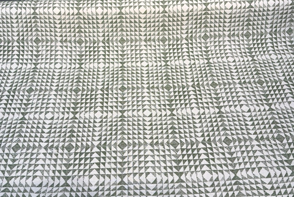 Sunbrella Runa Pine Sunbrella Acrylic Fabric - Pine Green, Geometric Diamond Tessellation, 54" Width (1 Yard)