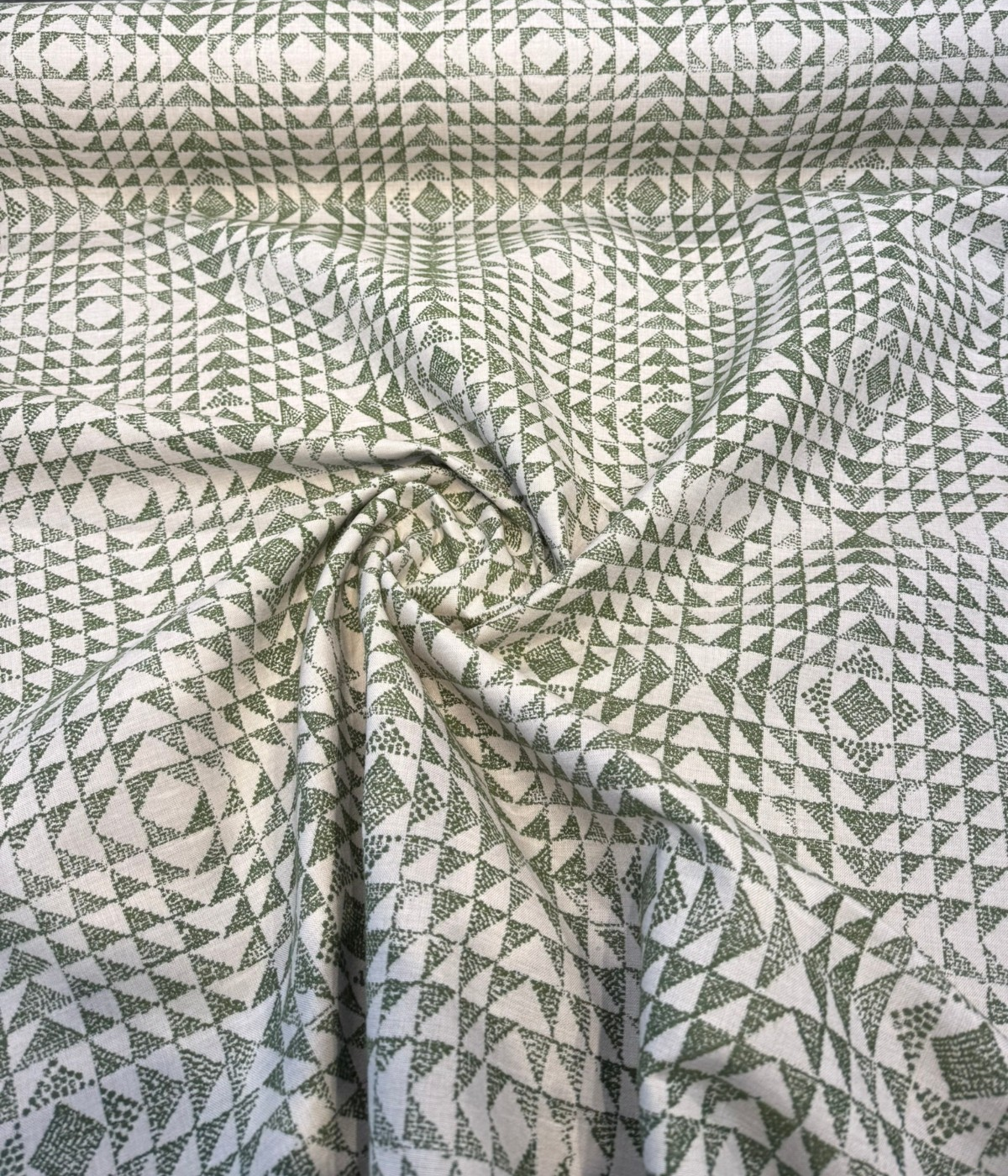Sunbrella Runa Pine Sunbrella Acrylic Fabric - Pine Green, Geometric Diamond Tessellation, 54" Width (1 Yard)
