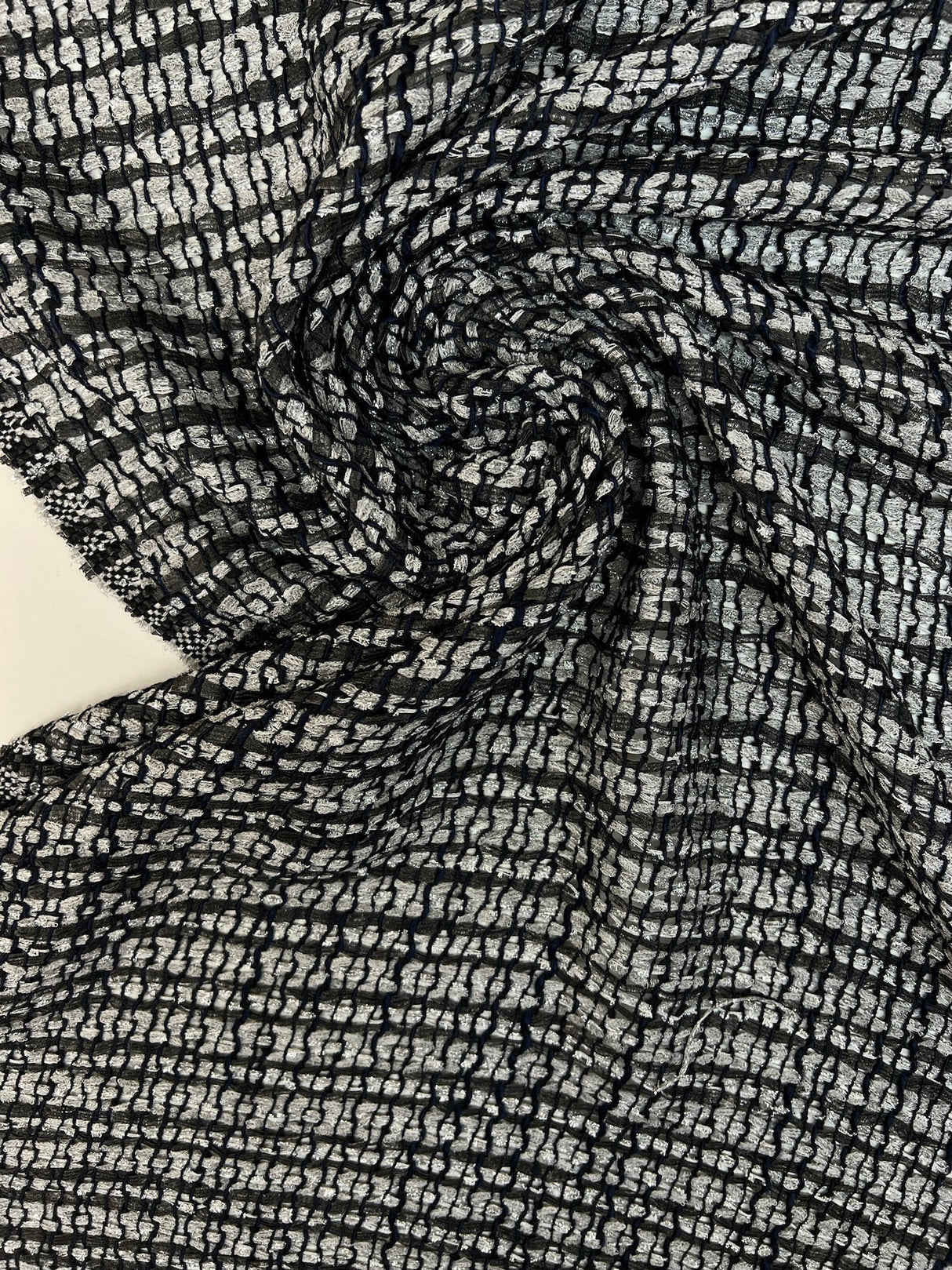 Lurex Tweed Silver Gray Blue