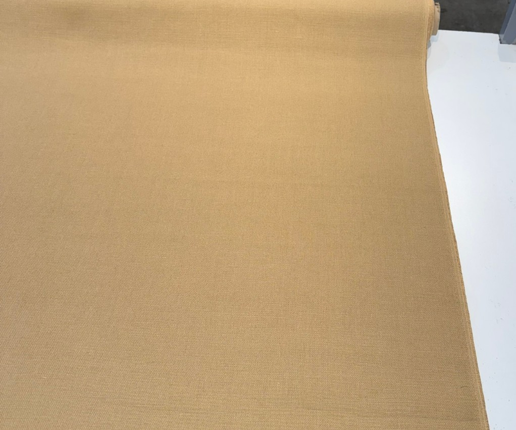 Libeco Belgian Tailored Linen Sanfor Airo Bamboo Linen Fabric - Golden Tan, Upholstery Drapery, 54" Width (By The Yard)