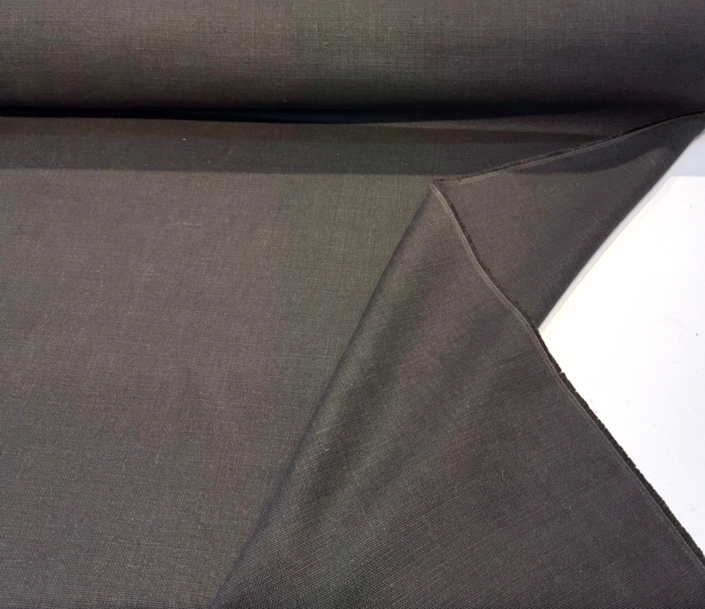 Libeco Belgian Tailored Linen Sanfor Airo Pine Linen Fabric - Pine, 54" Width (1 Yard)