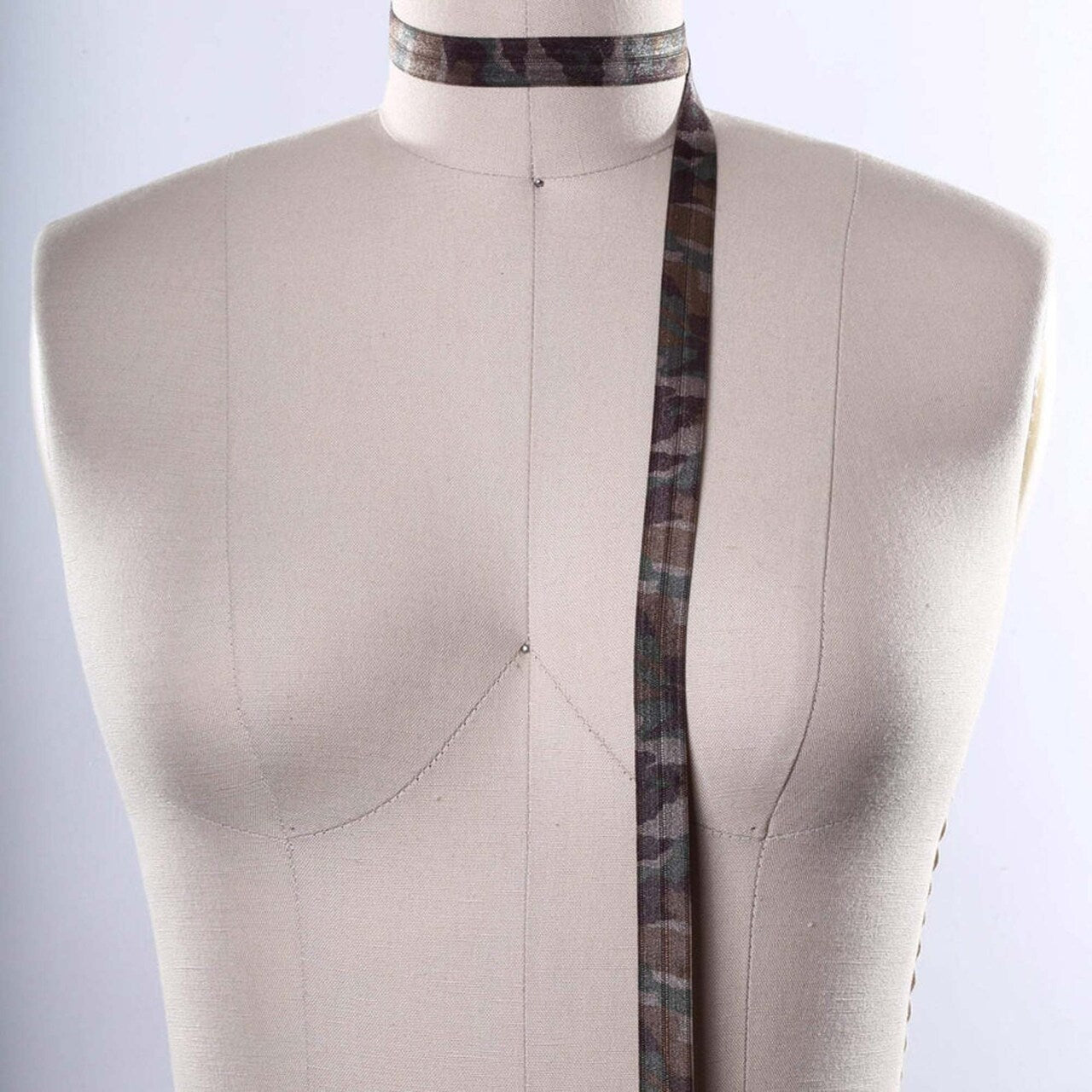 5/8" 3 Yards Army Green Camouflage Fold Over Elastic Trim Stretch Camo Bias for Headbands Crafts