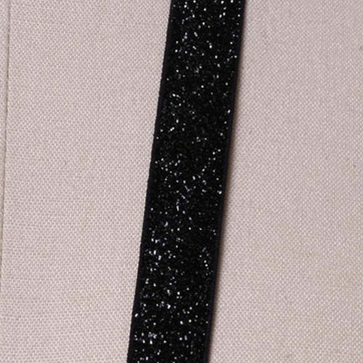 5/8" 2 Yards Black Glitter Elastic Stretchy Trim Sparkly Craft Tape