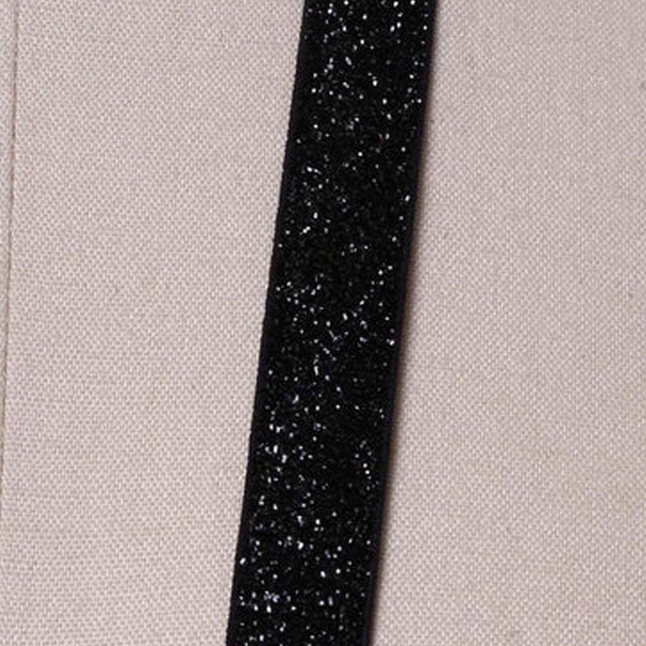 5/8" 2 Yards Black Glitter Elastic Stretchy Trim Sparkly Craft Tape