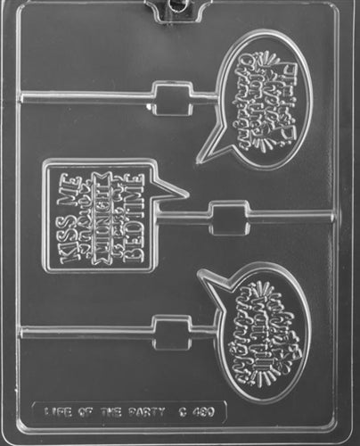 Happy New Year Sayings Lolly Chocolate Mold - LPC480