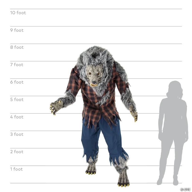 90" Animated Hulking Werewolf in Shirt & Pants Halloween Decoration