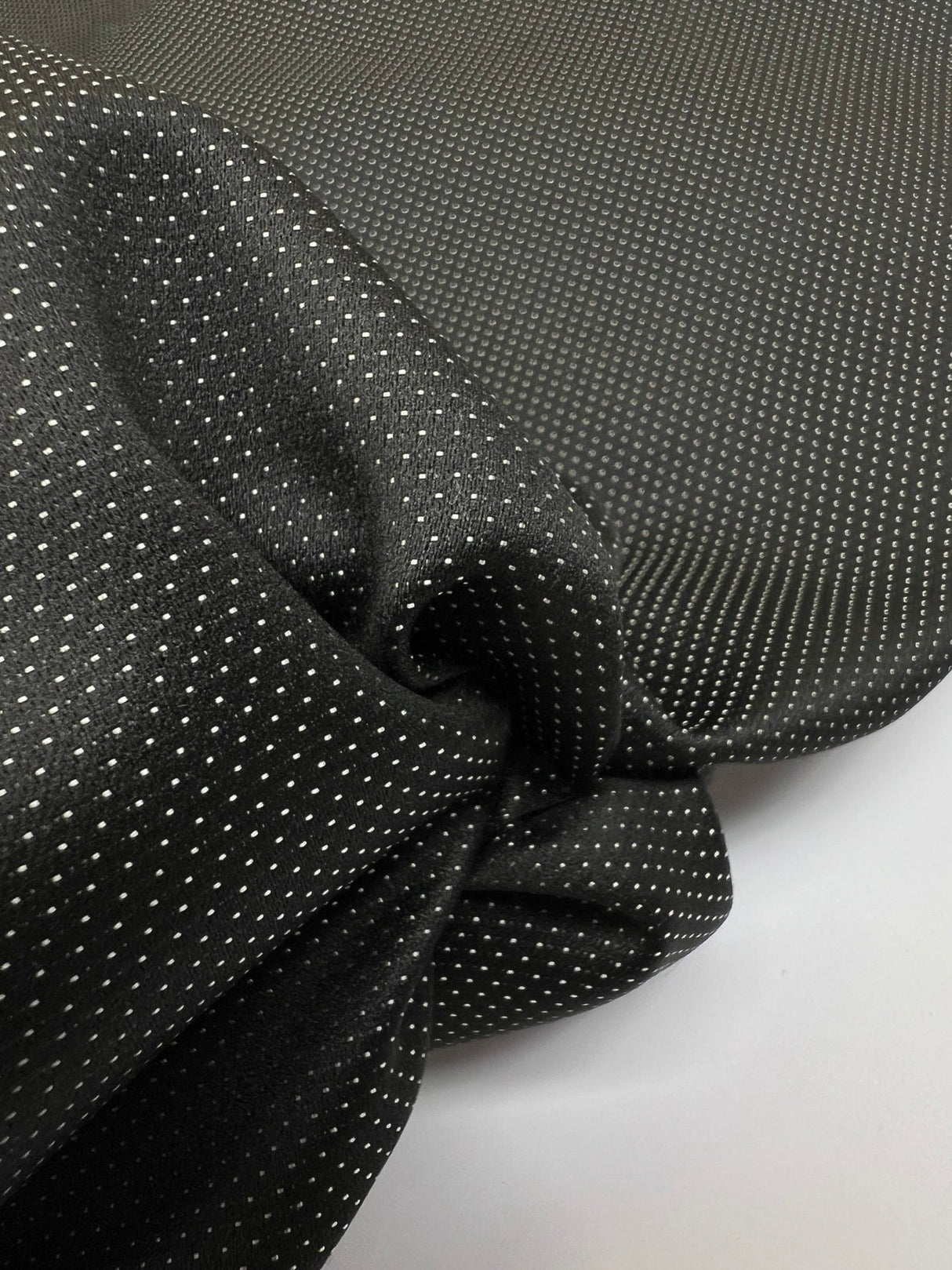 Viscose Jacquard Black Polka Dot Fabric