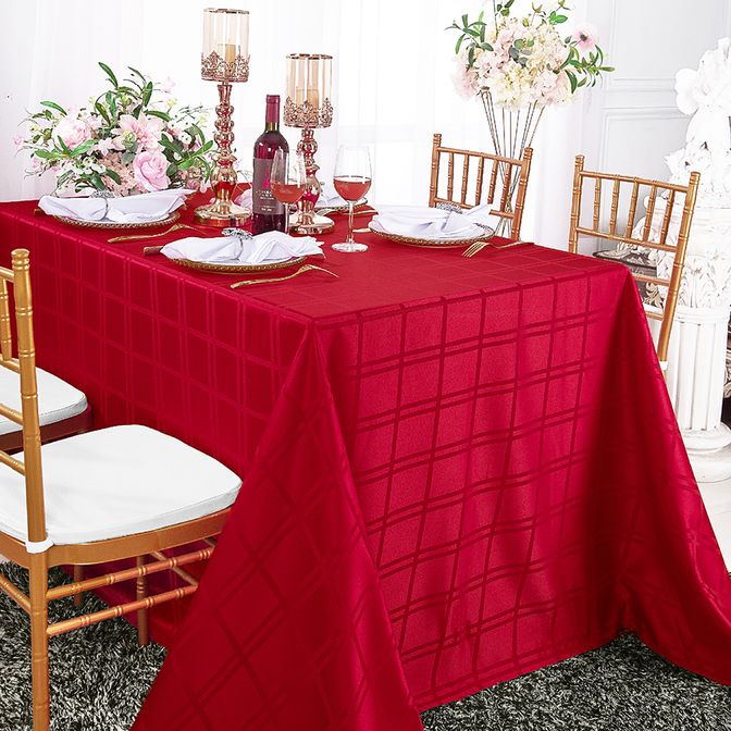 Plaid Jacquard Rectangular Tablecloth
