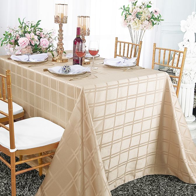 Striped Jacquard Rectangular Tablecloth
