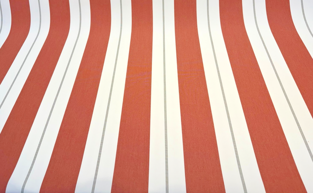Sunbrella Relate Acrylic Fabric - Terracotta Orange Stripe, 54" Width (1 Yard)