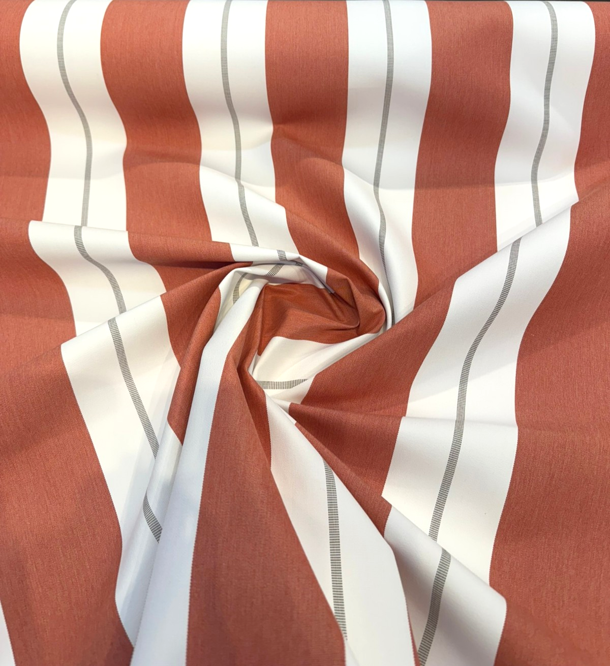 Sunbrella Relate Acrylic Fabric - Terracotta Orange Stripe, 54" Width (1 Yard)