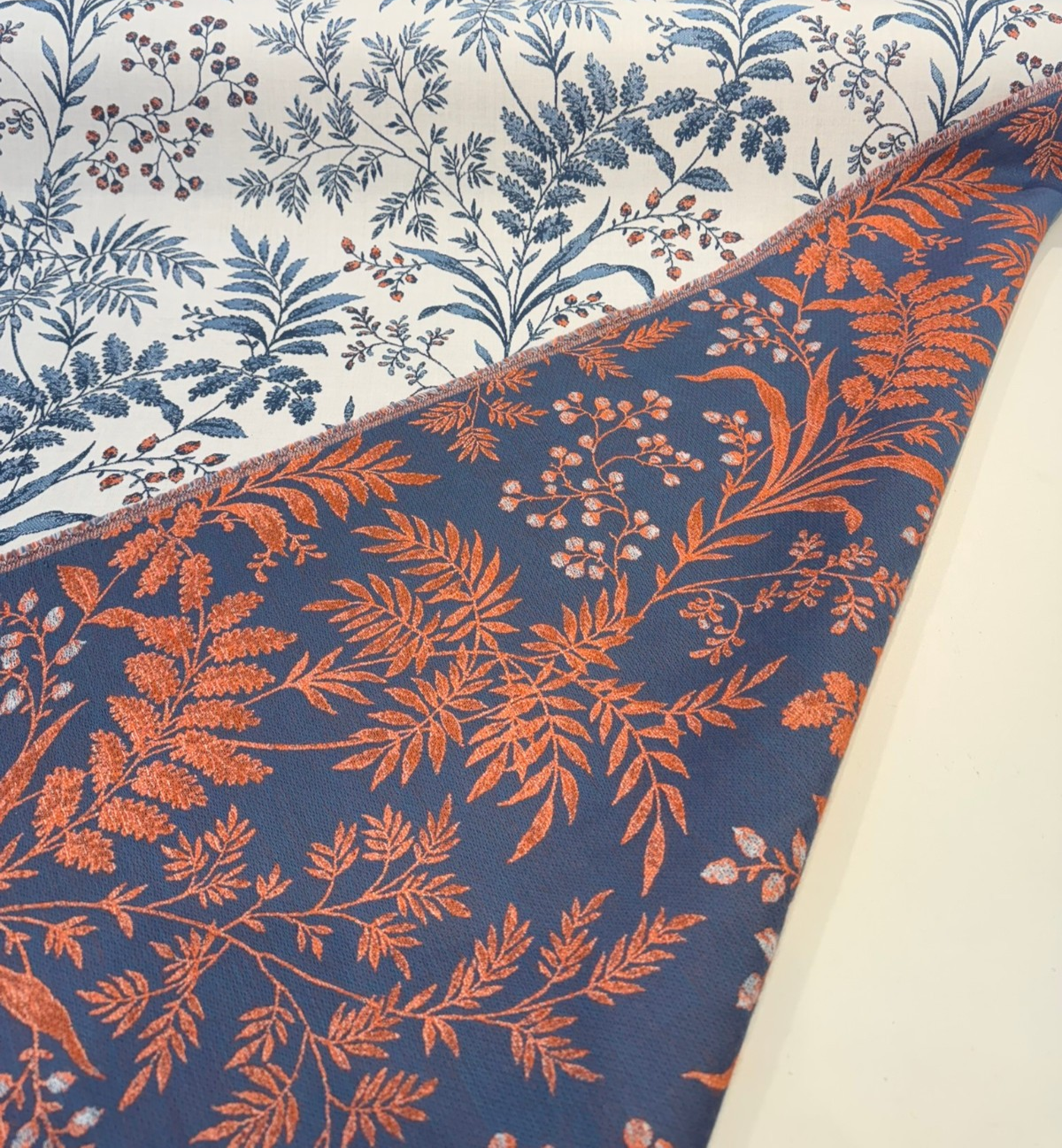Sunbrella Marielle Sapphire Acrylic Fabric - Sapphire Blue Floral, 54" Width (1 Yard)