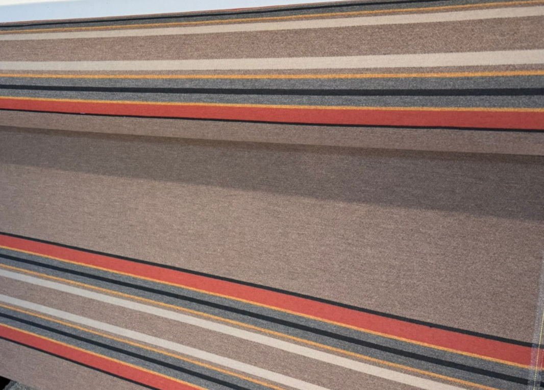 Sunbrella Pindler Stripe Yakima Park Acrylic Fabric - Mineral Umbar Stripe, 54" Width, 27" Vertical Repeat (1 Yard)