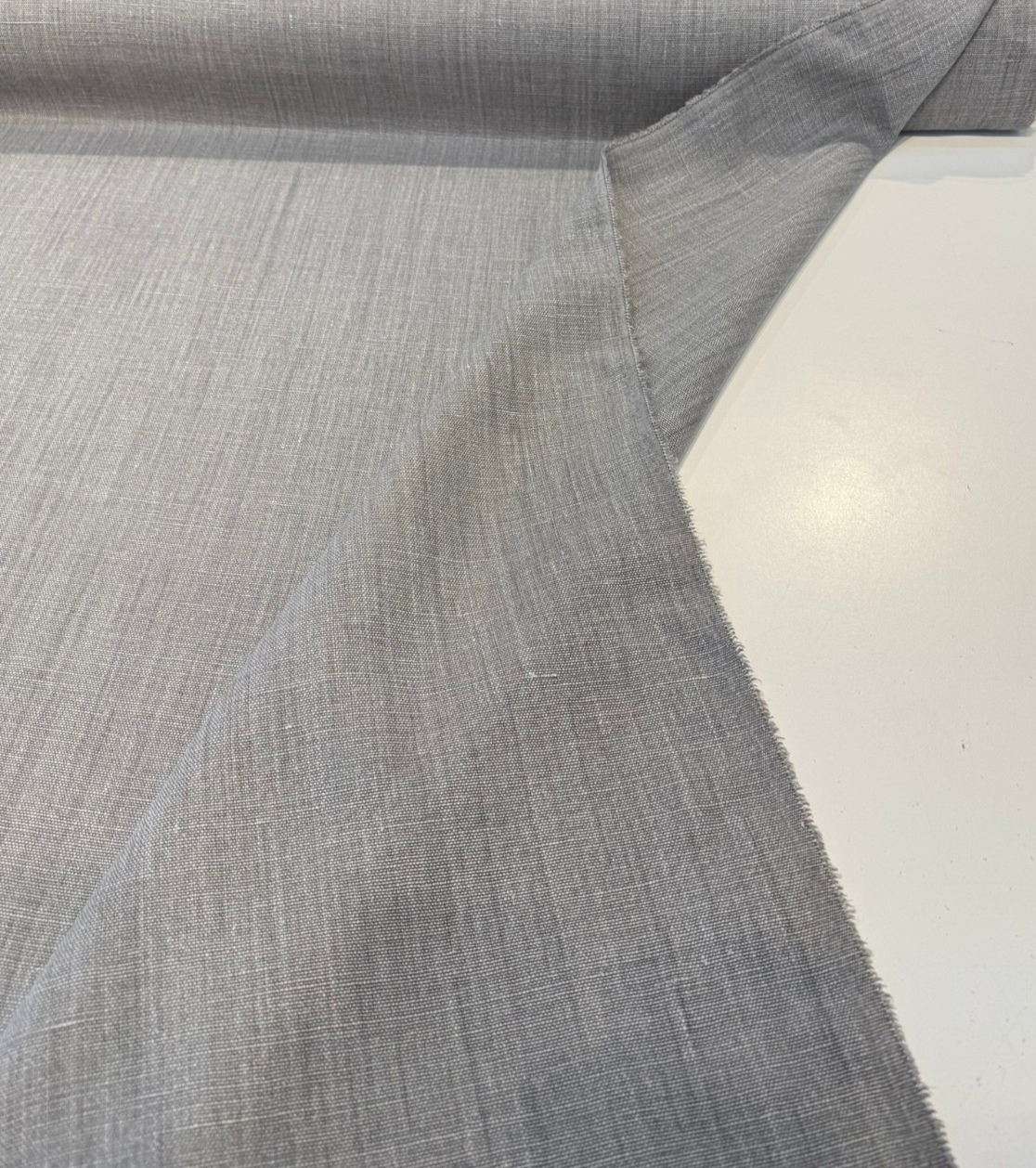 Nelen & Delbeke Belgian Linen Lino Gray Anchor Belgian Linen Fabric - Gray, 59" Width (1 Yard)