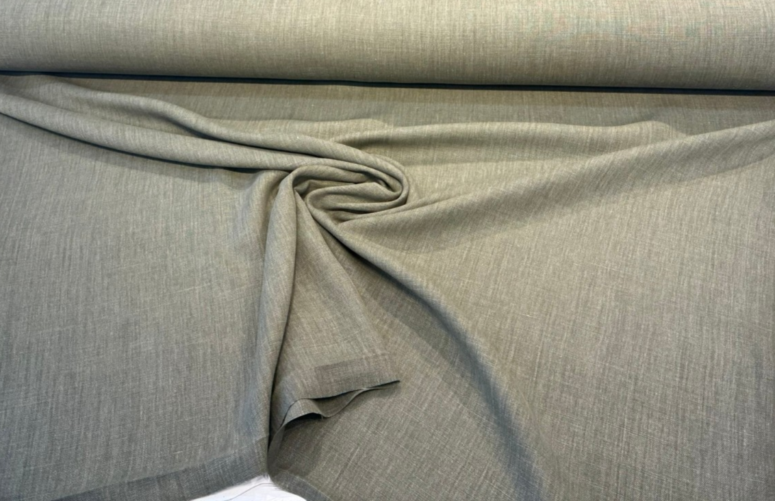 Nelen & Delbeke Belgian Linen Lino Belgian Linen Fabric - Willow Green, Textured Weave, 59" Width (By The Yard)