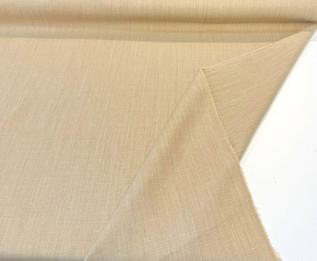Nelen & Delbeke Belgian Linen Lino Camel Belgian Linen Fabric - Camel, 59" Width (1 Yard)