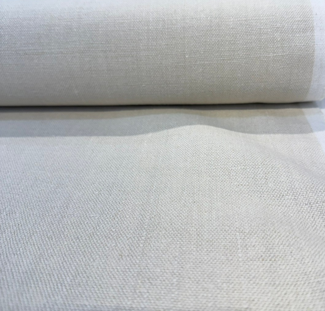Lino Belgian Linen Fabric - Beige, 59" Width (1 Yard)