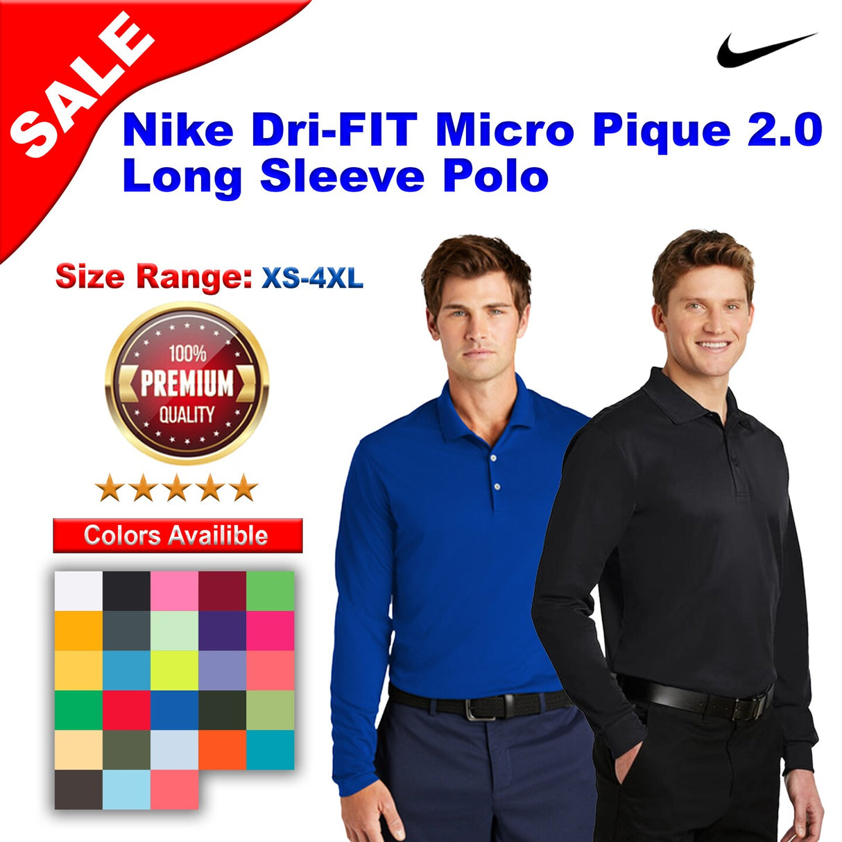 Nike® Dri-FIT Micro Pique 2.0 Long Sleeve Polo