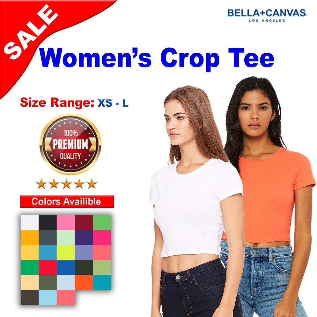 BELLA + CANVAS® Women’s Crewneck Short Sleeve Crop Tee