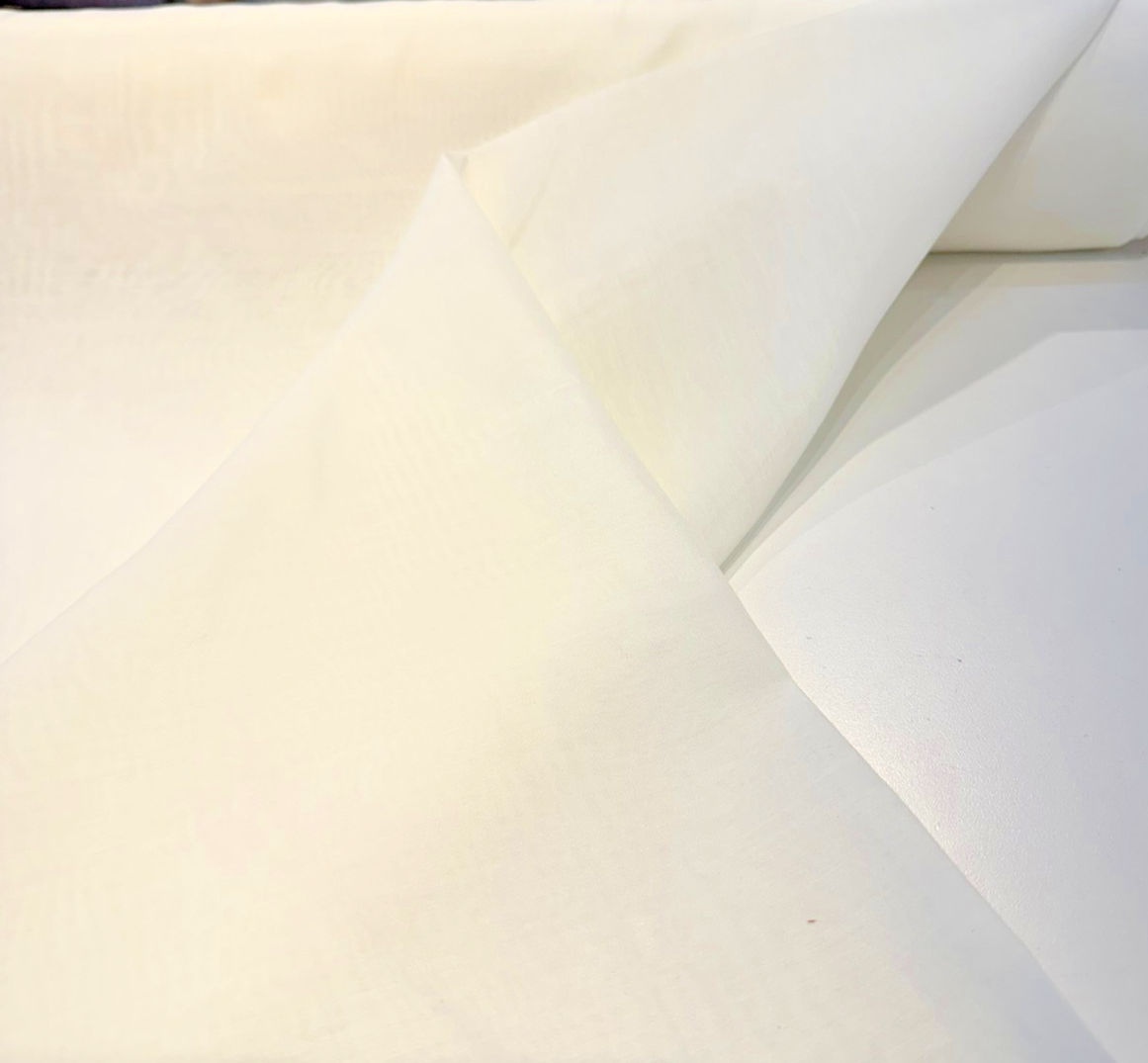 Batiste Cream Sheer Polyester Fabric - Cream Sheer, 118" Width (1 Yard)