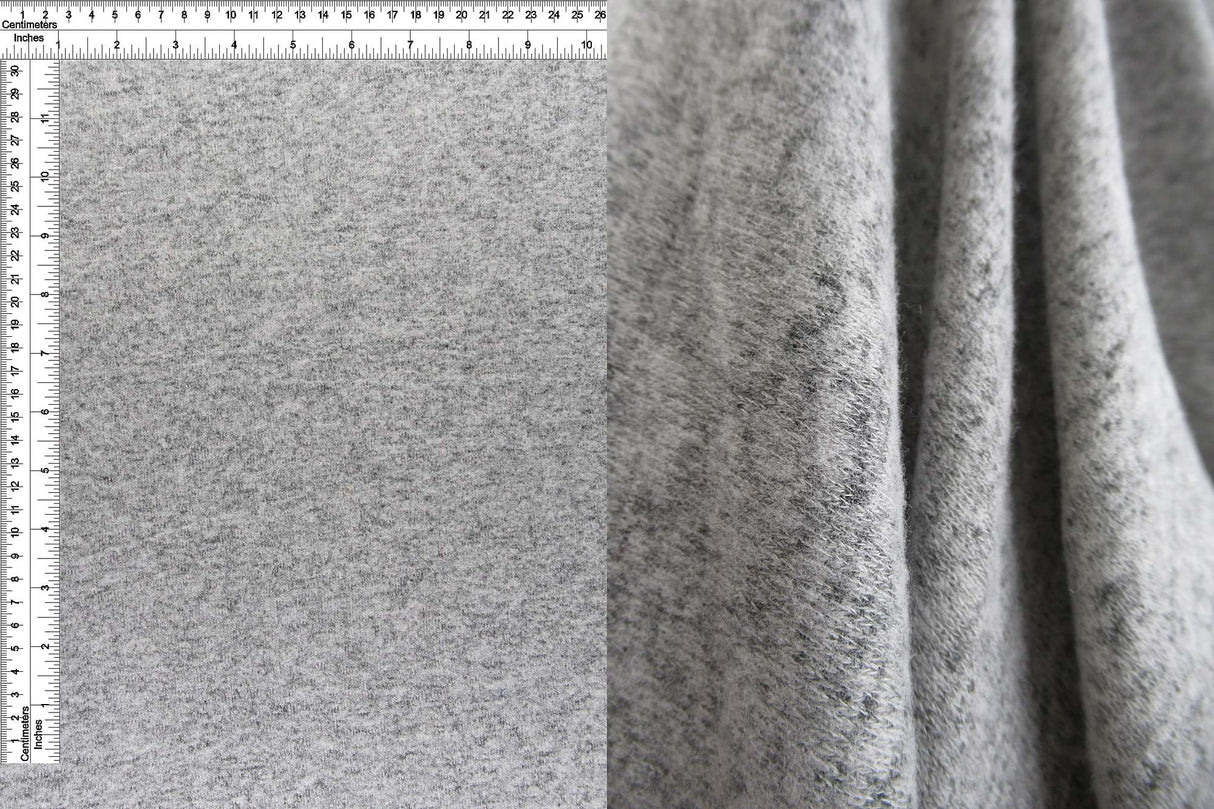 Brushed Fleece Stretch Knit Heather Grey