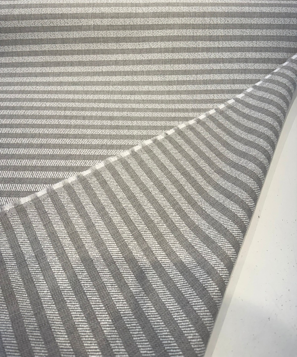 Sunbrella Ely Ticking Silver Stripe Solution Dyed Acrylic Fabric - Silver Gray Ticking Stripe, 54" Width (By The Yard)