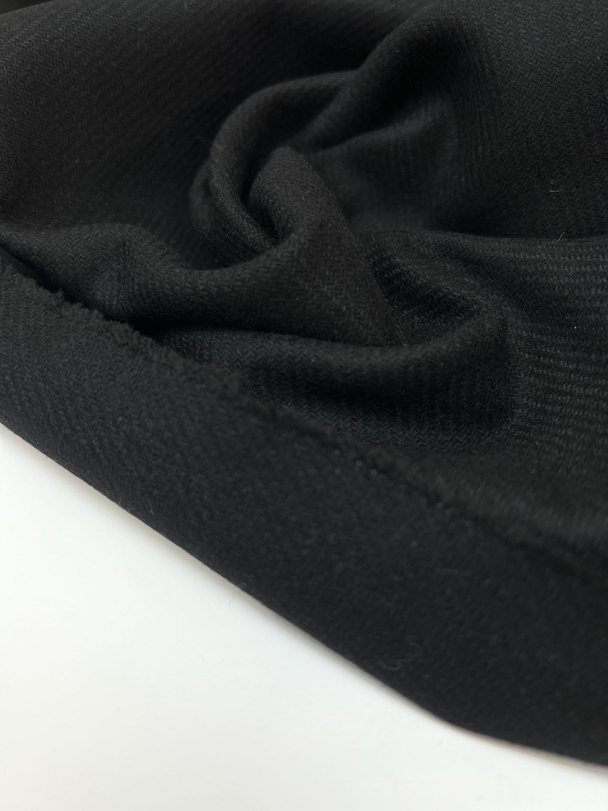 Black Bonded Wool Tweed