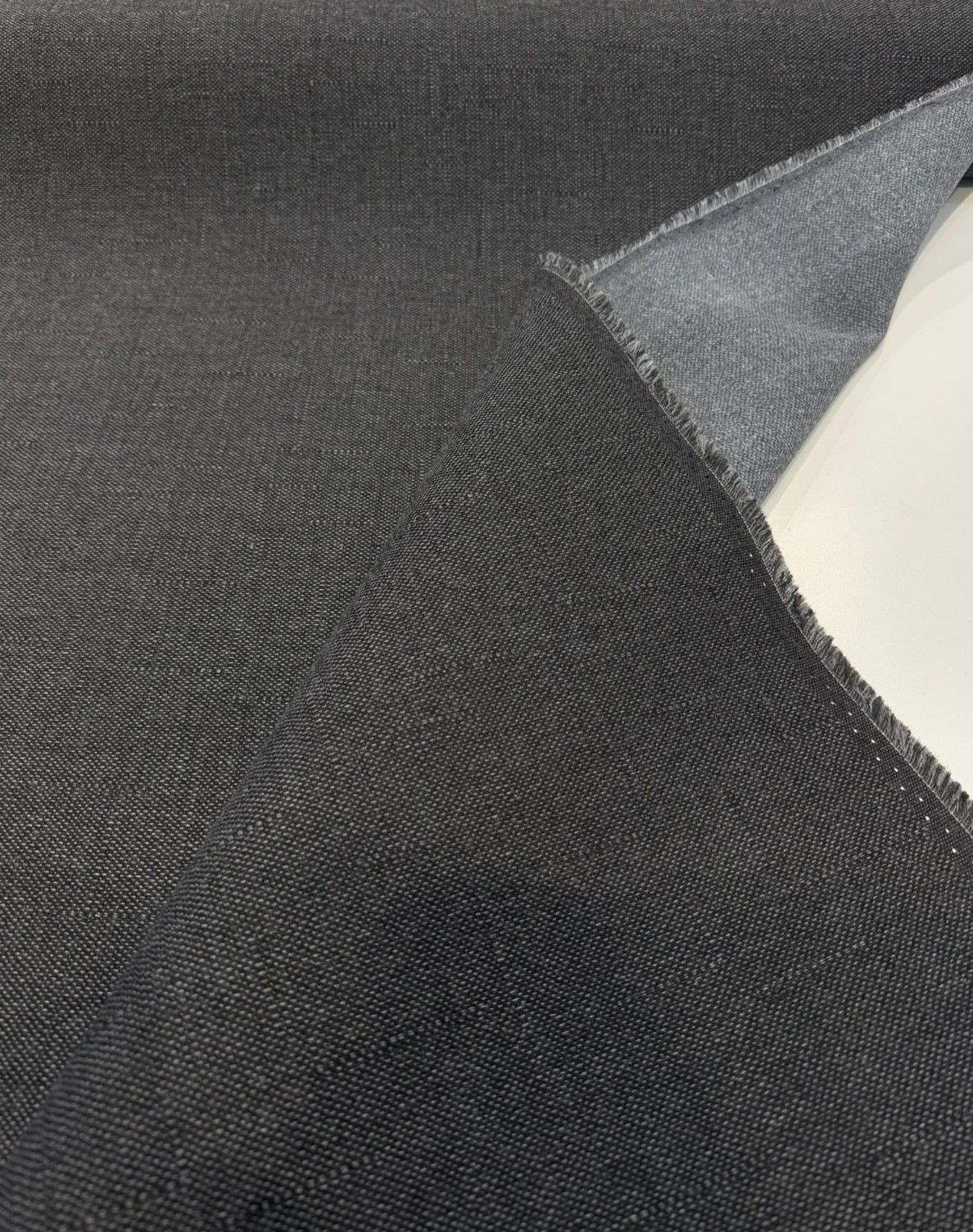 Sunbrella Piazza Black Char Solution Dyed Acrylic Fabric - Solid Textured Black Char, 54" Width (1 Yard)