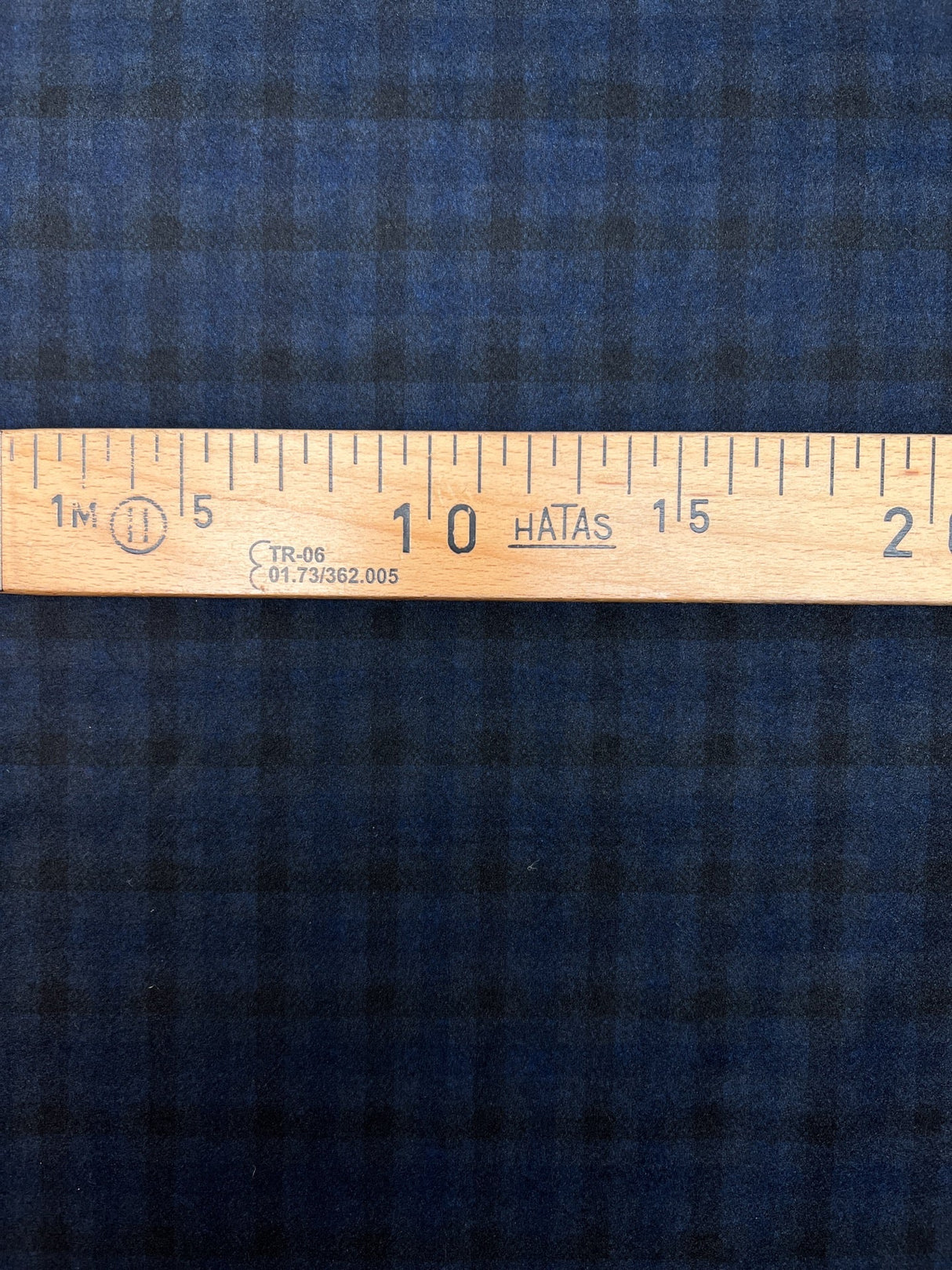 Knitted Fabric Blue Black Checked Italian Stretch