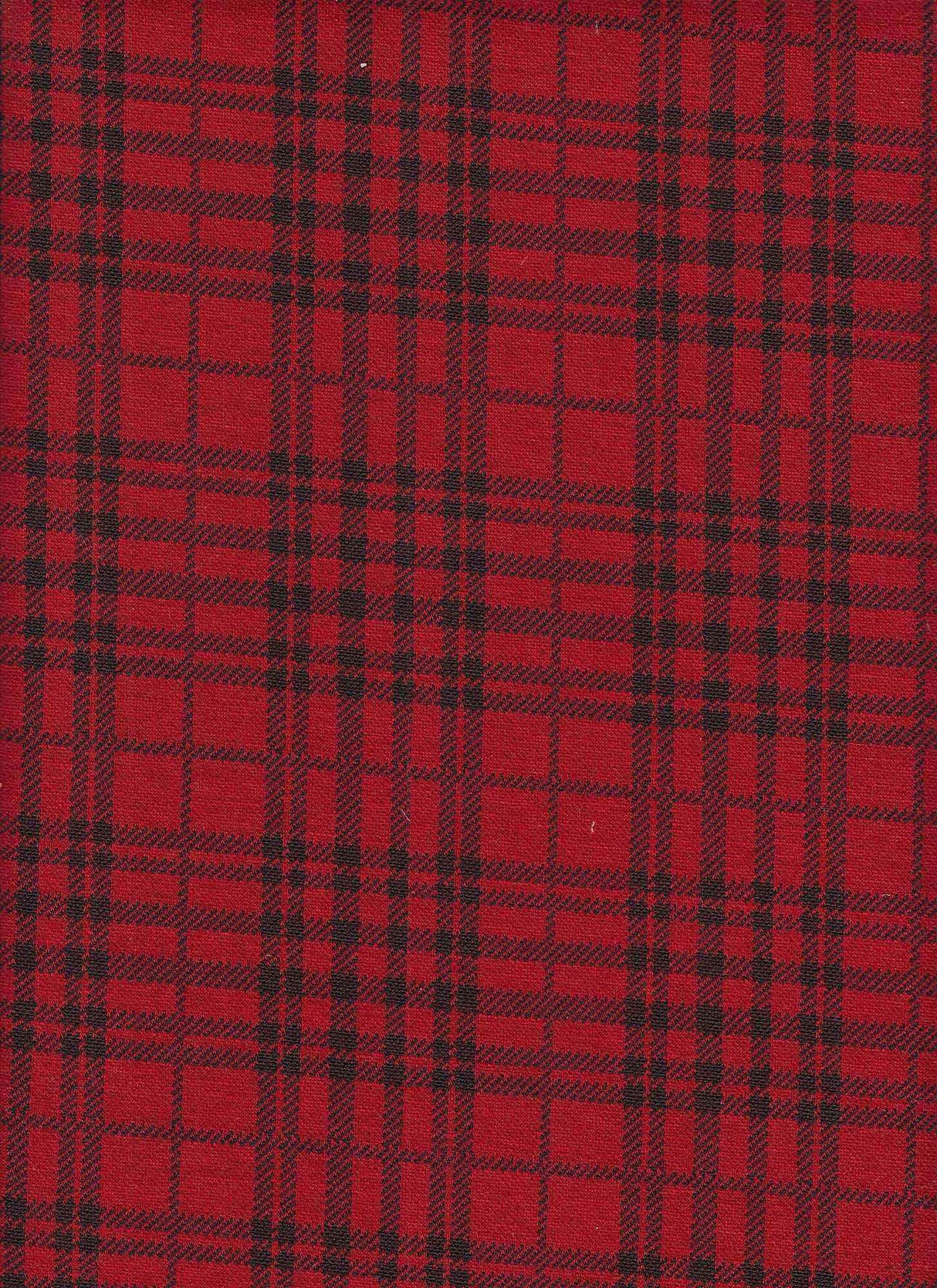 1 Yard Textured Plaid Jacquard Knit Fabric Double Knit Stretch 59/60” Wide
