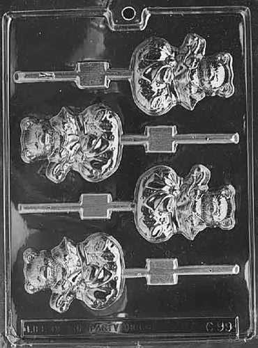 Bear on Half Moon Lolly Chocolate Mold