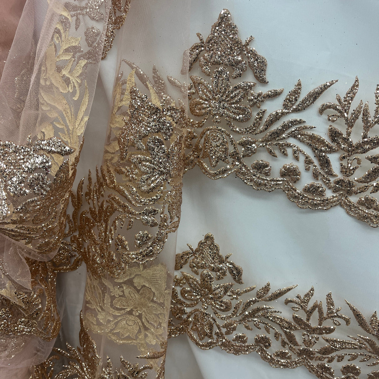 Glitter Mesh Floral Fabric